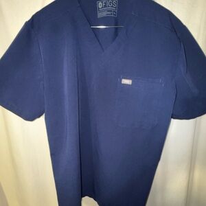 Figs Men's Navy Blue Short Sleeve Scrub Top
